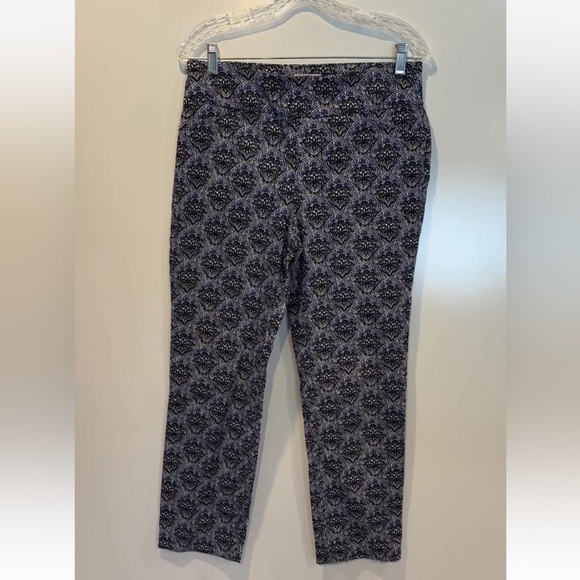 Charter Club Pant Shop Cambridge Slim Blue Geometric Print Pants Womens 8 (1628) - Picture 1 of 5